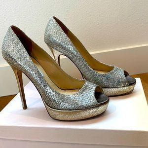 Jimmy Choo Crown Heels (champagne glitter)